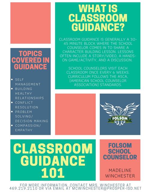 Classroom Guidance poster - text on poster is on the right